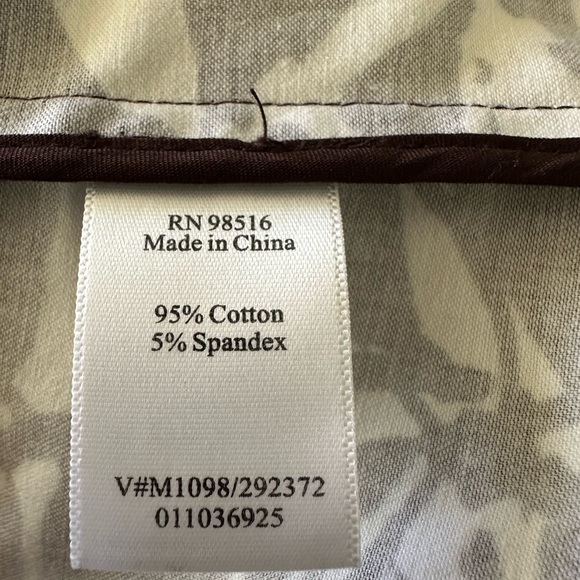 Coldwater Creek NEW Palm Print Jacket Short Sleeve Brown White 2 Button Size 14 - Picture 11 of 14